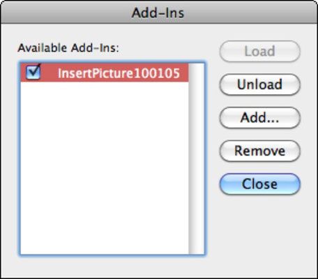 Photographie - Installer et utiliser des compléments dans Office 2011 pour Mac