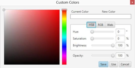 Création d'une couleur personnalisée dans JavaFX.
