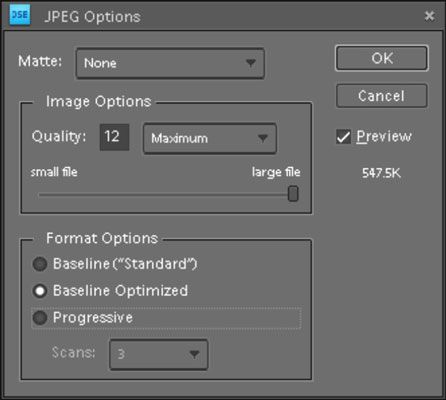 Photographie - Format de fichier JPEG dans Photoshop Elements 10