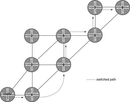 Une topologie de réseau MPLS.