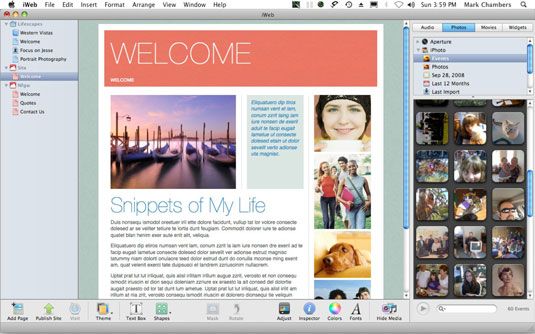 Photographie - Regardez autour de la fenêtre iWeb sur votre MacBook