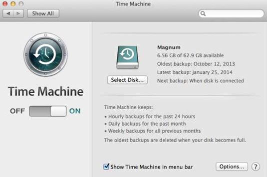 Photographie - Time Machine le panneau de Macbook