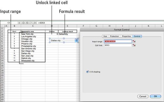 Photographie - La fabrication de boutons de menu pop-up pour les formulaires Excel dans Office 2011 pour Mac