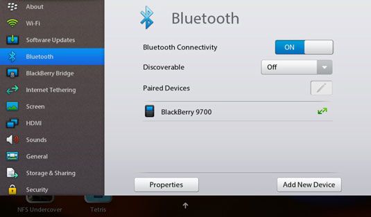 Photographie - Gérer une session bluetooth sur votre BlackBerry PlayBook