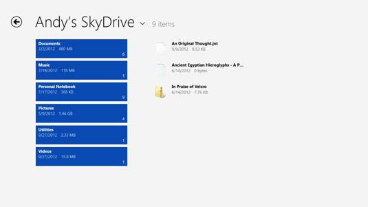 Photographie - Gérer les fichiers avec l'application SkyDrive sur votre surface
