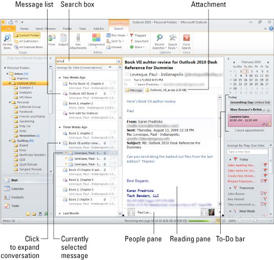 Photographie - Gérer votre courrier avec Outlook 2010