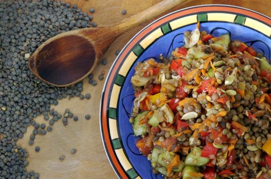 Recette de régime méditerranéen: salade de lentilles méditerranéen