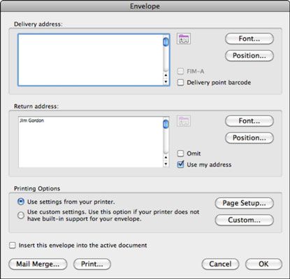 Photographie - Fusion d'enveloppes dans Word dans Office 2011 pour Mac