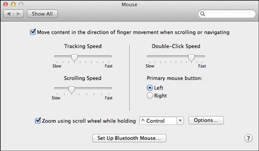 Photographie - Préférences de la souris sur votre MacBook