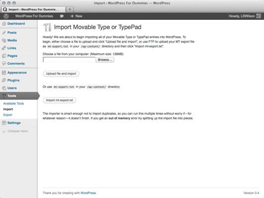 Photographie - Déplacement de votre blog à partir de type mobile et TypePad dans wordpress