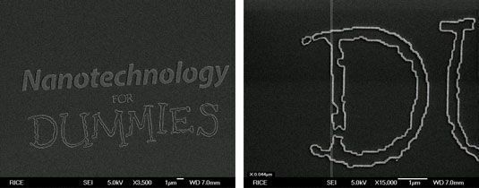 Photographie - Prototypes de Nanotech avec nanolithographie par faisceau d'électrons