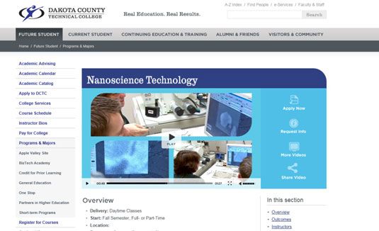 Photographie - Le programme d'études de nanotechnologie associé à dakota comté collège technique