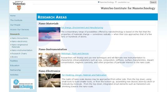 Photographie - Programmes d'études en nanotechnologie à l'Université de Waterloo