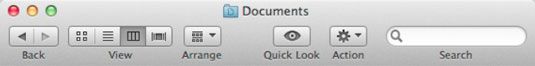 Photographie - Navigation dans l'os x lion barre d'outils du Finder de Mac