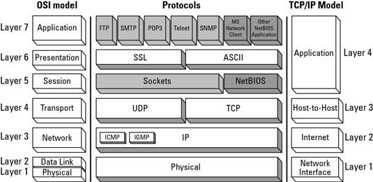 Photographie - Bases de réseau: TCP / IP et de réseau de l'OSI comparaison de modèles