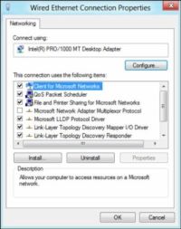 Configuration de connexion au réseau: Windows 7 et Windows 8