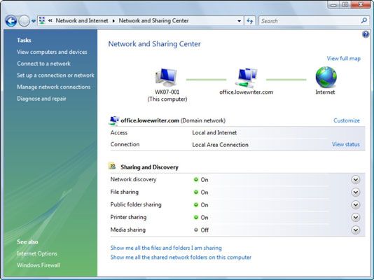 Photographie - Configuration de connexion au réseau: Windows Vista