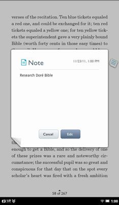Photographie - Nook tablette barre d'outils de sélection de texte
