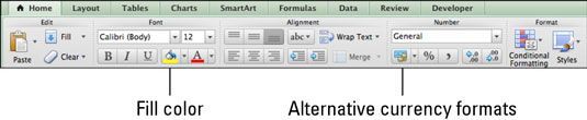 Photographie - Office 2011 pour Mac: l'application numéro et le texte formats dans Excel