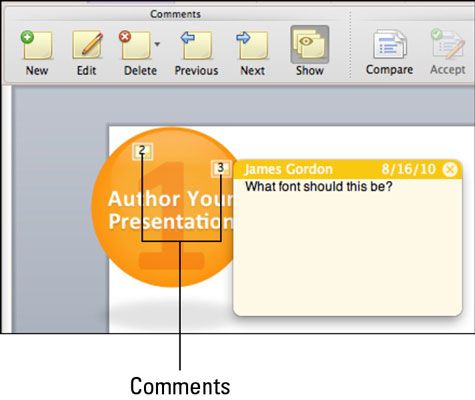 Photographie - Office 2011 pour Mac: commentant dans une présentation PowerPoint partagé