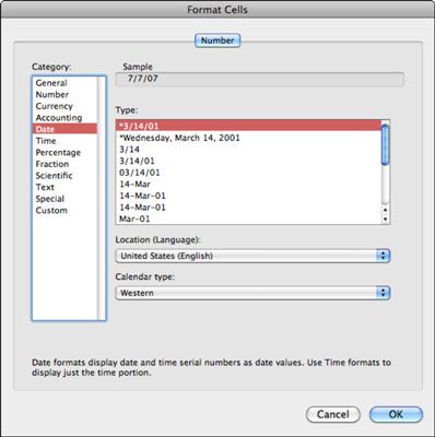 Photographie - Office 2011 pour Mac: formater les dates et les heures dans Excel