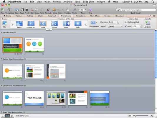 Photographie - Office 2011 pour Mac: organiser des présentations PowerPoint avec trieuse de diapositives