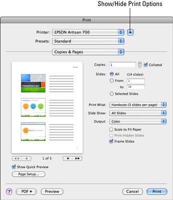Photographie - Office 2011 pour Mac: imprimer votre présentation PowerPoint