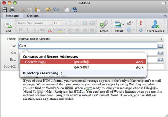 Photographie - Office 2011 pour Mac: écrire des messages e-mail dans Outlook