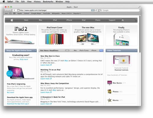 Photographie - Safari d'ouverture dans Mac OS X Lion