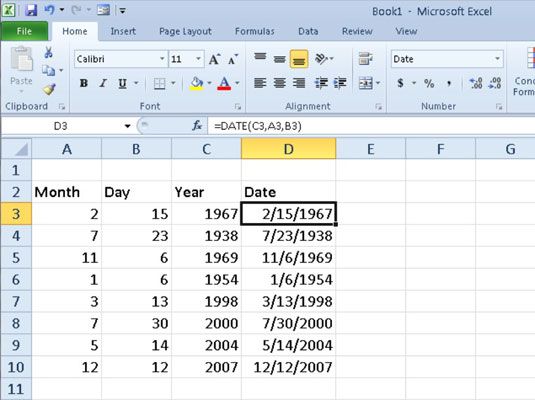 Photographie - Planifier à l'avance avec les fonctions aujourd'hui, la date et DateValue de Excel 2010