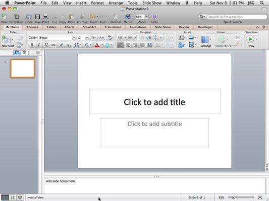 Photographie - PowerPoint 2011 pour Mac: créer et de modifier des diapositives en mode Normal