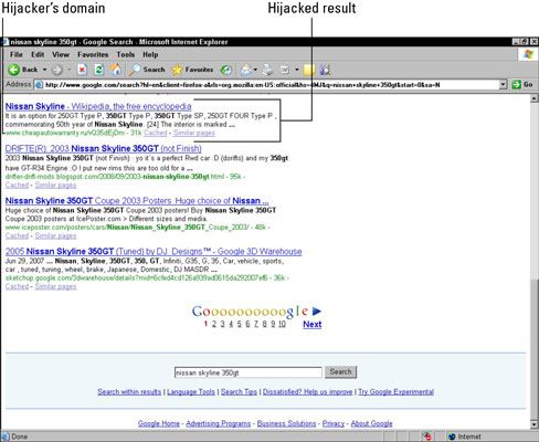 A la page des transferts de détournement classements des moteurs de recherche existants vers une autre URL du pirate de l'air's c