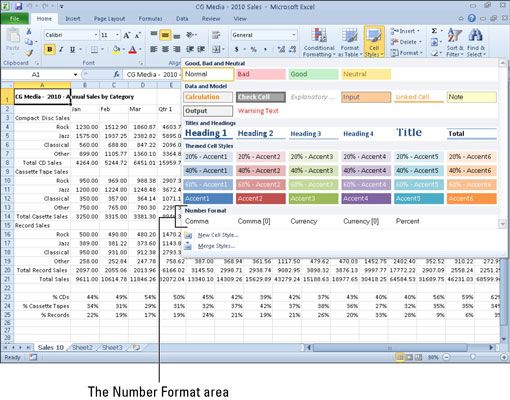 Photographie - Prévisualisation Excel 2010 mise en forme avec prévisualisation en direct