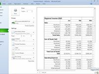 Prévisualisation des pages dans Excel 2010's backstage view