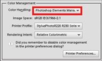 Imprimer une photo avec des éléments gestion des couleurs