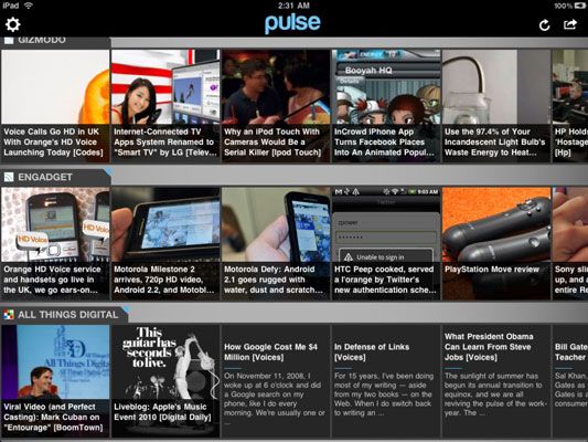 Photographie - Lire les flux RSS avec l'application de lecteur de nouvelles impulsions pour iPad