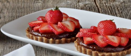 Photographie - Recette pour le chocolat noisette Tarte aux fraises