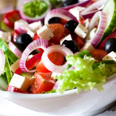 Photographie - Recette pour salade grecque (salat & # 224- eliniki)