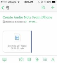 Enregistrer une note vocale sur Evernote pour les appareils iOS