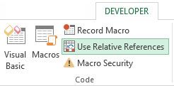 Photographie - Enregistrement de macros Excel avec des références relatives