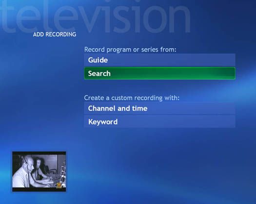 Photographie - Enregistrement TV montre avec Windows XP media center pc