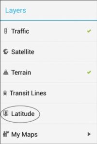 Samsung Galaxy s4's google latitude