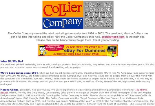 Un site Web d'entreprise au début, vers 1,996.