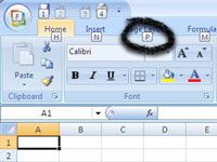 Sélectionnez Excel 2007 commandes avec des raccourcis clavier