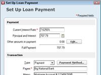 Mettre en place un compte de passif pour un prêt amorti dans Quicken 2,012