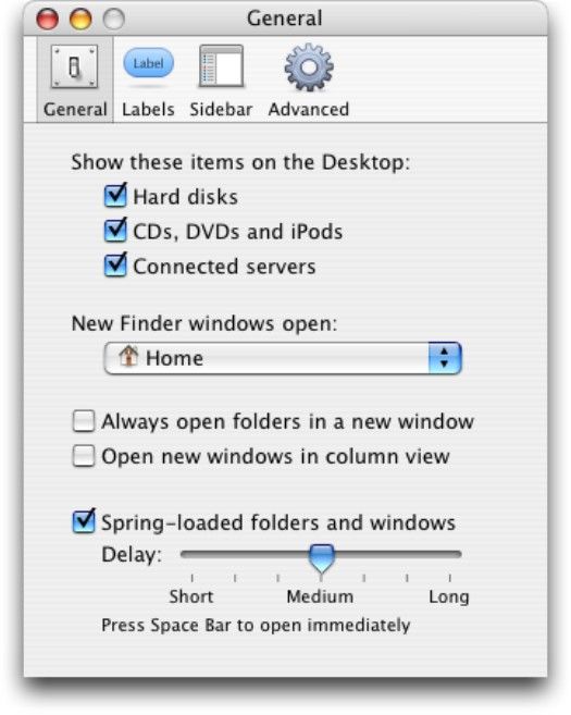Photographie - Réglage préférences du Finder de Mac OS X