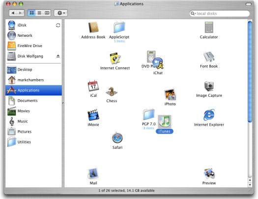 Réglage icône Options d'affichage dans Mac OS X