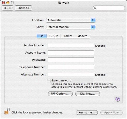 Configuration de votre connexion Internet dans Mac OS X