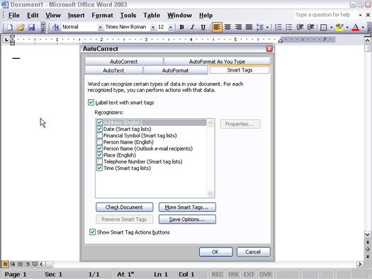 Photographie - Partage de données dans Office 2003 avec étiquettes intelligentes
