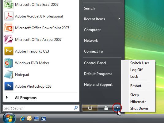 Vous pouvez trouver plusieurs options pour éteindre votre PC à partir du menu Démarrer.